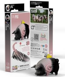 3D-pusle Pig, 7.7 cm x 4.4 cm, 31 tk, must v./roosa v.