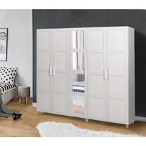 Spinta Kalune Design Victoria 869VEL4244, balta sp., 50 cm x 220 cm x 201 cm, su veidrodžiu