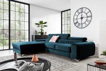Kampinė sofa Grayson Nube 40, tamsiai mėlyna sp., kairinė, 205 x 278 cm x 92 cm