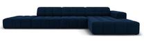 Kampinė sofa Micadoni Home Jennifer Velvet, tamsiai mėlyna sp., dešininė, 341 x 166 cm x 70 cm