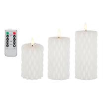 LED žvakių rinkinys Finnlumor Carisma su LED apšvietimu, 20.5 cm, balta sp., 3 vnt.