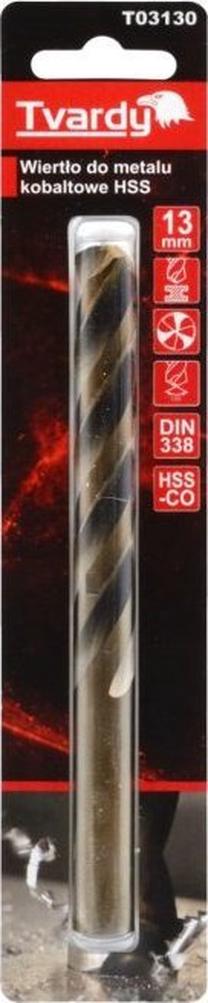 Metalo grąžtas Tvardy, metalas/nerūdijantysis plienas/aliuminiui, hss-co, cilindrinis, 13 mm x 14.8 cm