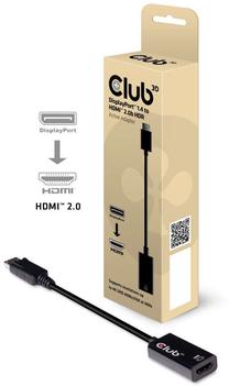 Adapteris Club 3D DisplayPort 1.4 - HDMI Displayport, HDMI, juoda