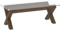 Žurnalinis staliukas Home4you Turin, ąžuolo sp./skaidri sp., 121 cm x 60 cm x 43 cm