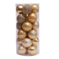 Ziemassvētku eglīšu rotaļlietu komplekts Christmas Touch SY19EZ-B233, zelta krās., 8 cm, plastmasa, 24 gab.