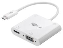 Adapteris Goobay USB-C to HDMI + VGA 52418 USB-C male, HDMI, VGA female, balta krās.