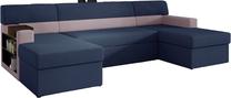 Kampinė sofa Markos Ontario 81, Ontario 91, rožinė sp./tamsiai mėlyna sp., kairinė, 159 x 310 cm x 90 cm