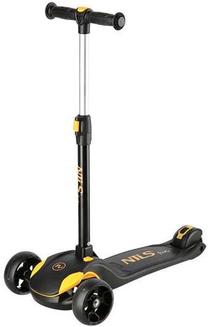 Детский самокат Nils Fun LED Scooter, черный цв./желтый цв.