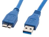 Vads Lanberg USB 3.0 A male, Micro USB 3.0 B male, 0.5 m, zila krās.