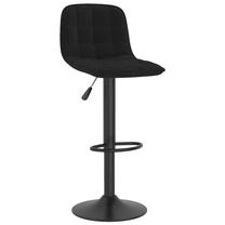 Baro kėdė VLX Black Velvet, juoda sp., 45 cm x 42.5 cm x 84 - 105 cm
