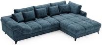 Kampinė sofa - lova Polak Meble Lettica, tamsiai mėlyna sp., dešininė, 326 x 221 cm x 93 cm