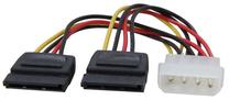 Laidas RoGer 4 pin Molex, SATA 15 pin female x2, 0.2 m