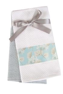 Vannas dvieļu komplekts Foutastic Wash Towel Set Alanis, balta krās./pelēka krās./gaiši zila krās., 60 cm x 40 cm, 2 gab.