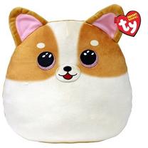 Плюшевая игрушка собака Meteor TY Squishy, коричневый цв./белый цв., 22 см