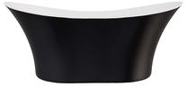 Vonia, laisvai pastatoma Besco Amber Black&White Matt, 170 cm x 80 cm x 72 cm, ovalas, balta sp./juoda sp.