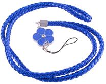 Mocco Universal Mobile Stripe Holder/Keychain With Flower Blue