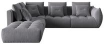 Modulinė sofa Micadoni Bloom Velvet, tamsiai pilka sp., kairinė, 316 x 310 cm x 95 cm