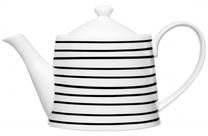 Tējkanna Maku Stripe, 1.2 l, balta krās./melna krās.