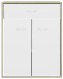 Komoda VLX Sonoma Oak, balta/šviesiai ruda, 60 cm x 30 cm x 75 cm