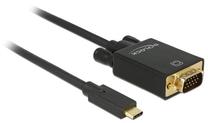 Laidas Delock USB C male, VGA 15 pin male, 1 m, juoda sp.