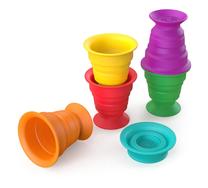 Vonios žaislų komplektas Baby Einstein Stack & Squish Cups 12494, įvairių spalvų, 6 vnt.