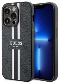 Telefono dėklas Guess Printed Stripes GUHMP14XP4RPSK, juoda sp., Apple