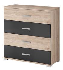 Komoda Idzczak Meble, ąžuolo sp./juoda sp., 93 cm x 41 cm x 90 cm
