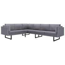 Kampinė sofa VLX Farbic 288159, šviesiai pilka sp., 199.5 x 255 cm x 62.5 cm