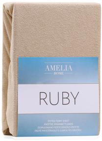 Простыня AmeliaHome Ruby, песочный цв., 90 x 200 cm, на резинке