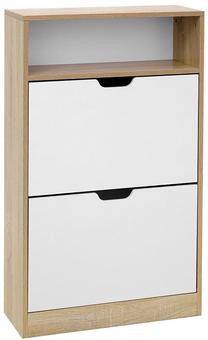 Batų dėžė Songmics, ruda/balta, 60 cm x 24 cm x 102 cm