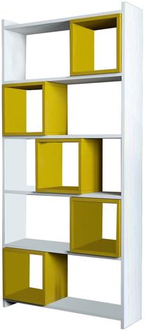 Pastatoma lentyna Kalune Design Box 845HCT3628, balta sp./geltona sp., 170 cm x 22 cm x 80 cm