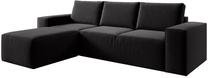 Kampinė sofa Silla Velvetmat 10, juoda sp., kairinė, 204 x 302 cm x 95 cm