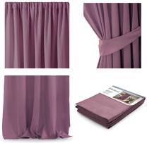 Blackout aizkari AmeliaHome Pleat Blackout, rozā krās., 140 cm x 270 cm
