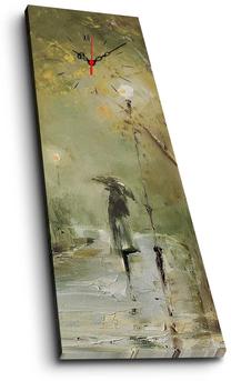 Laikrodis - paveikslas Wallity Canvas 3090CS-49, žalia sp./pilka sp., 30 cm x 90 cm