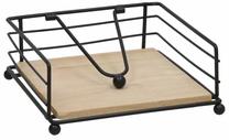 Servetėlių laikiklis Kitchen&GO, 180 mm x 180 mm, ruda sp./juoda sp.