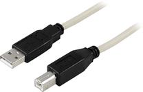 Vads Deltaco USB-218 USB Type-A Vīrietis, USB Type B Vīrietis, 2 m, balta krās./melna krās.