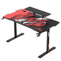 Arvutimängulaud Ultradesk Atomic, 139 cm x 74 cm, 76 cm, must v.