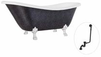Vonia, laisvai pastatoma Besco Otylia Glam, 170 cm x 77 cm x 68.5 cm, ovalas, chromo sp./grafito sp.