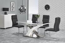 Stalas išskleidžiamas Sandor 2, balta sp./juoda sp., 160 - 220 cm x 90 cm x 75 cm