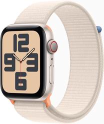 Viedais pulkstenis Apple Watch SE GPS 44mm Starlight Aluminium Starlight Sport Loop, bēša krās.