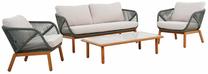 Lauko baldų komplektas Home4you Tuxedo, ruda sp./žalia sp./rusvai gelsva sp., 1-4 vietų