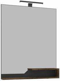 Veidrodis Kalune Design Galia 80-862, su apšvietimu, kabinamas, 80 cm x 100 cm, riešuto sp.