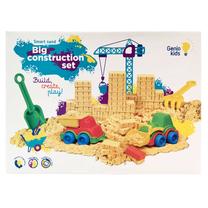 Modeļu smiltis ar smilšu kasti, būvniecības transportlīdzekļi Genio Kids Big Construction 1kg, daudzkrāsaina, 1000 g