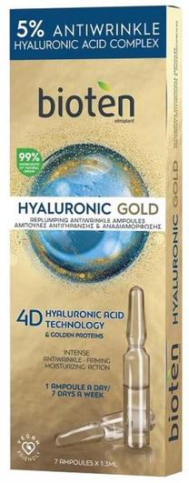 Ampulas sejas kopšanai Bioten Hyaluronic Gold, 9.1 ml, 7 gab.