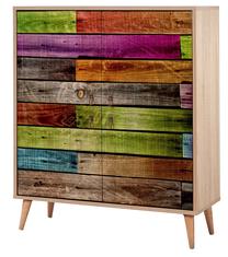 Spintelė Kalune Design Multilux 726, ruda sp./įvairių spalvų, 95 cm x 36 cm x 111 cm