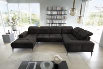 Kampinė sofa Neviro Loco 5, tamsiai pilka sp., dešininė, 201 x 350 cm x 77 cm