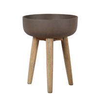 Puķu pods Home4you, kompozītmateriāls/koks, Ø 36.5 cm, brūna krās.