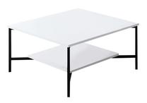 Kavos staliukas Kalune Design Black Line, balta sp./juoda sp., 80 cm x 80 cm x 40 cm