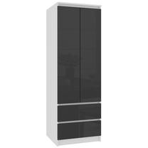 Шкаф Akord Furniture Factory Star K60, белый цв./графитовый цв., 60 см x 51.5 см x 180 см