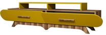TV galds Kalune Design Flora, dzeltens krās./valriekstu krās., 205 cm x 36.8 cm x 50 cm
